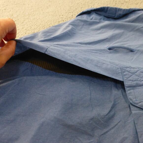 Exofficio Shirt Mens XL Button Up Vented Blue Pockets Long Sleeve Fishing - Picture 8 of 12